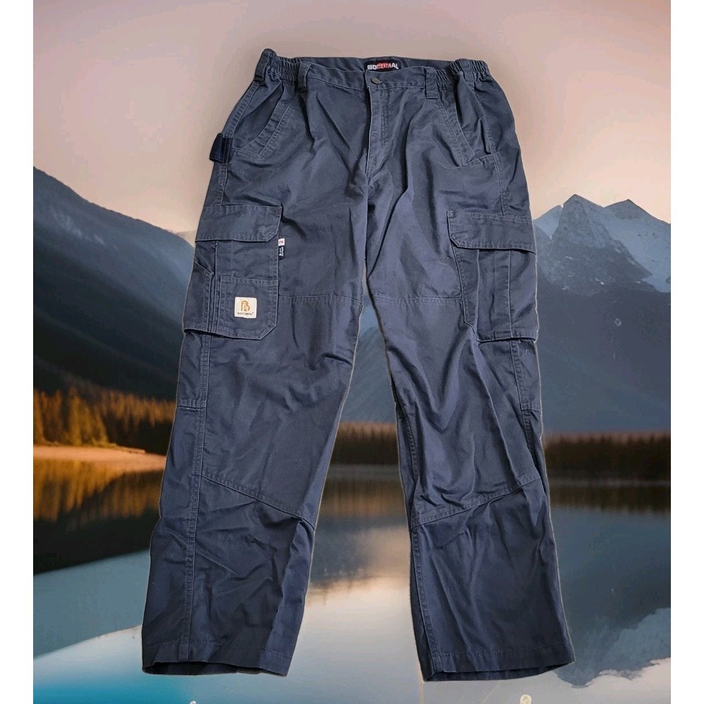🔥BOCOMAL Flame‑Resistant Pants Mens 36x31 Blue Cargo Field‎ Pants FR 2112 CAT 2